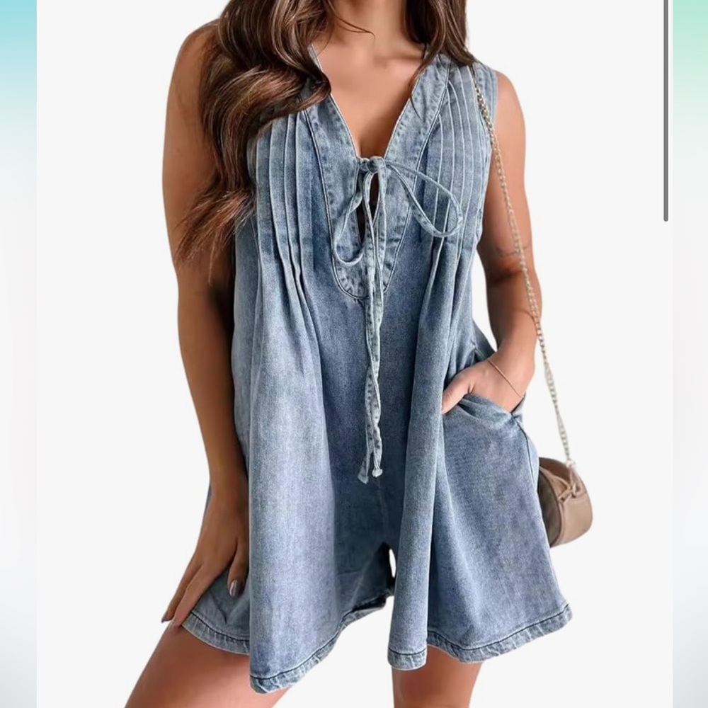 Dark Blue Denim Jumper - runs big 
Medium
Never worn
